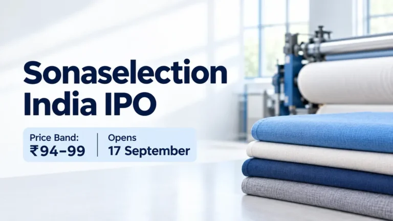 Sonaselection India IPO 2026 price band Rs 94 to Rs 99 subscription date September 17 allotment BSE NSE listing fabric textile Bhilwara